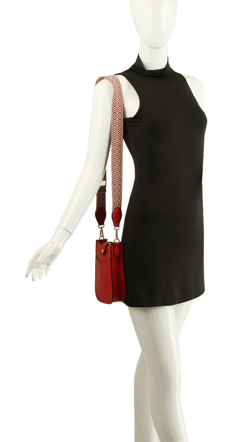 Vegan Leather Crossbody Bag with Adjustable Guitar Straps