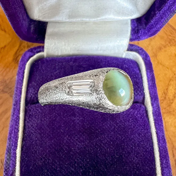 Vintage Cat's Eye Chrysoberyl & Diamond Ring