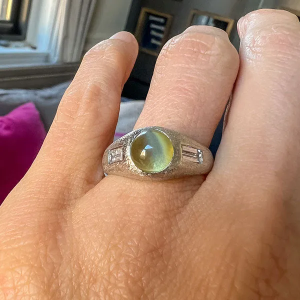 Vintage Cat's Eye Chrysoberyl & Diamond Ring